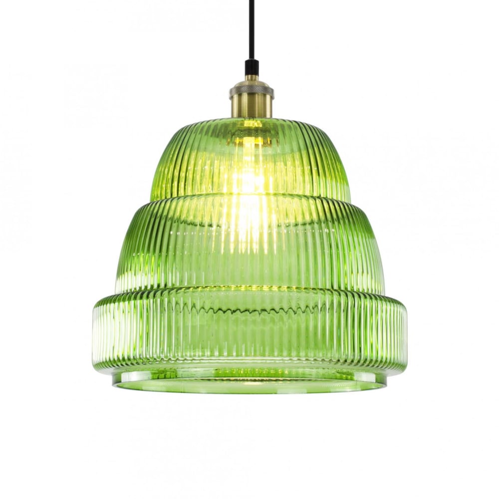 Suspension en verre vert