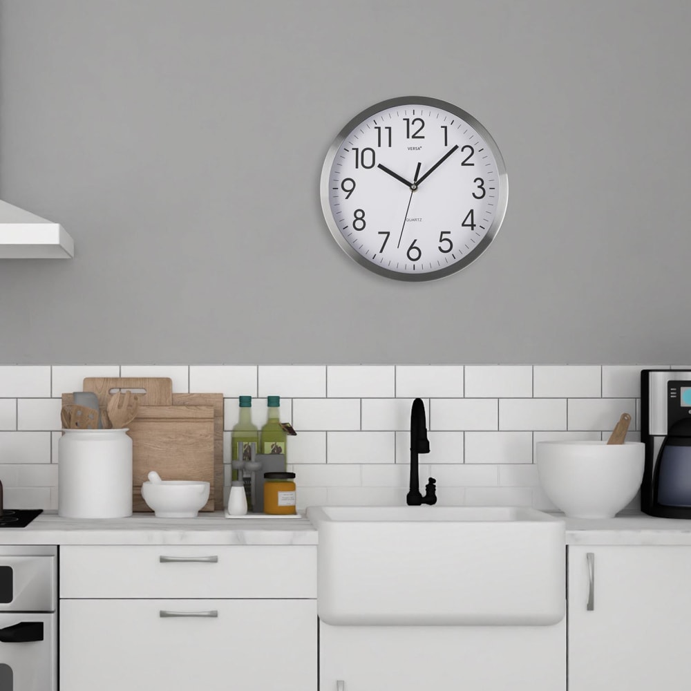 Horloge murale en aluminium blanc 35 cm