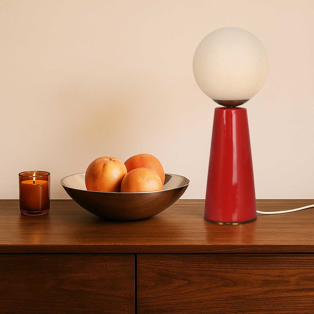 Lampe à poser en céramique & verre & métal — vue 3