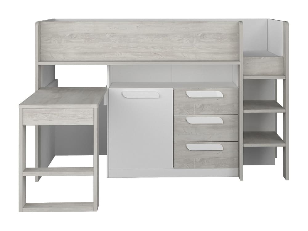 Lit combiné panneau de particule naturel clair 90 x 200