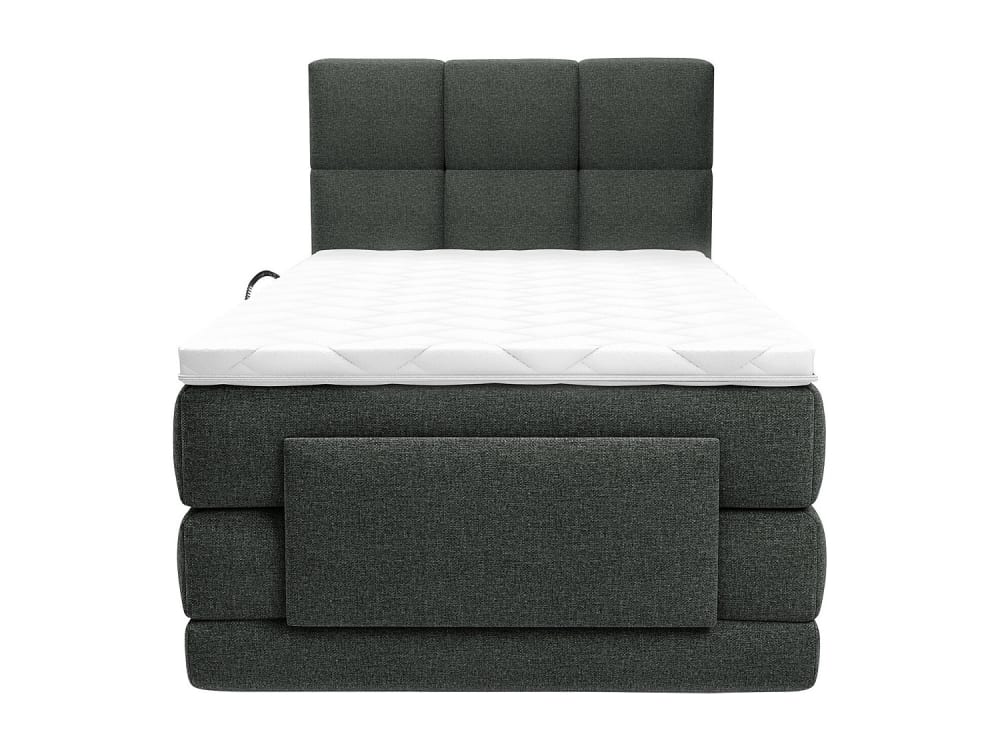 Lit boxspring polyester gris anthracite Lit boxspring polyester gris anthracite