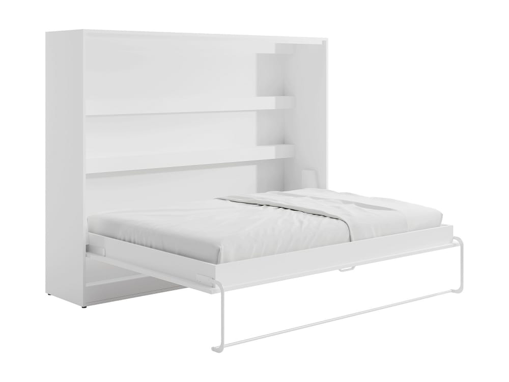 Lit escamotable panneau de particule blanc 140 x 200