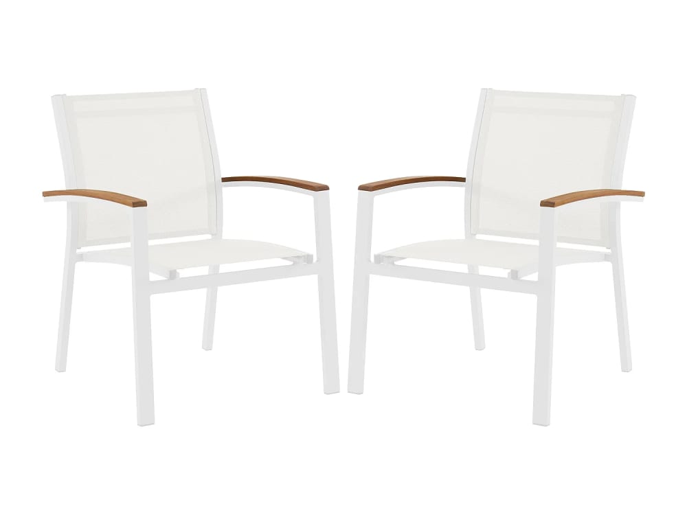 Lot de 2 fauteuils aluminium blanc Lot de 2 fauteuils aluminium blanc