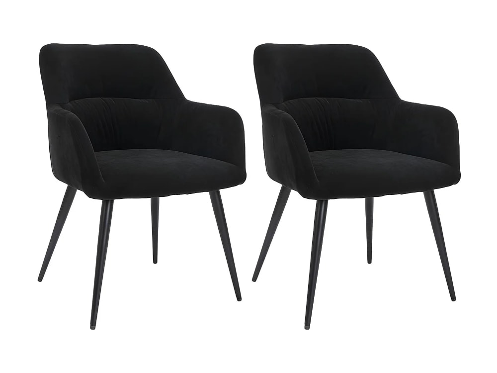 Lot de 2 chaises polyester noir Lot de 2 chaises polyester noir
