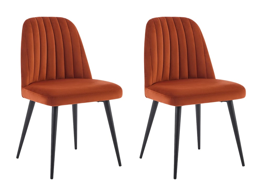 Lot de 2 chaises velours terracotta