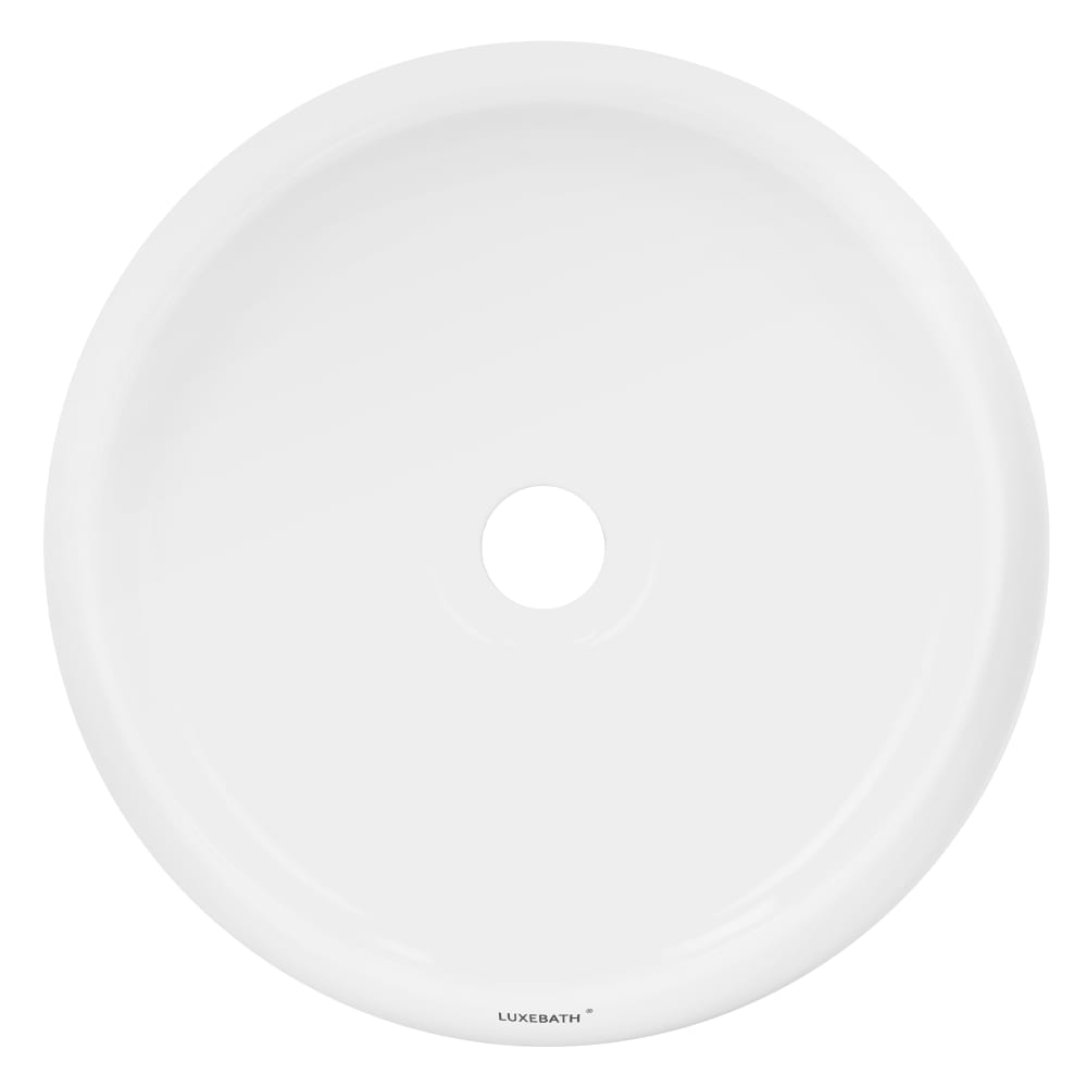 Waschbecken Waschtisch Ø 350 x 120 mm aus Keramik Rund Weiß -
