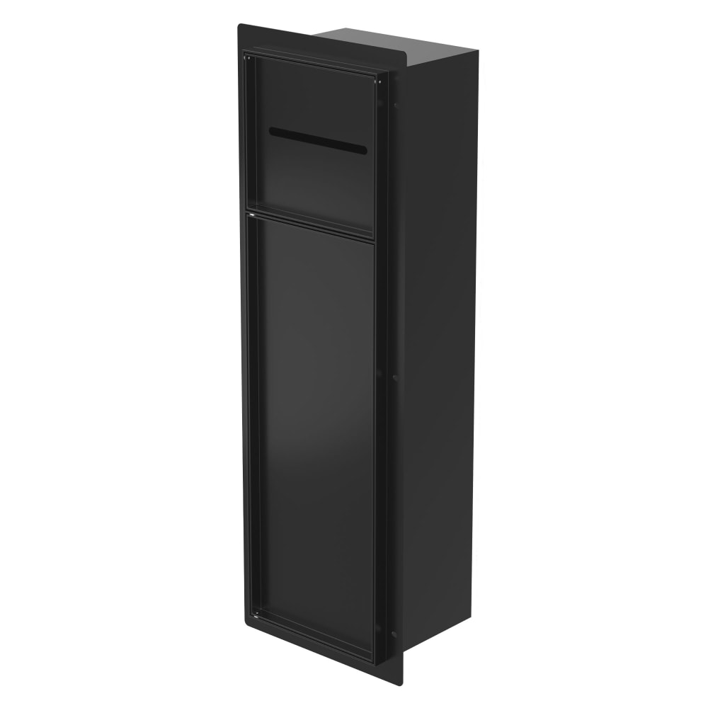 ECD Germany Unterputz-Schrankmodul WC aus Edelstahl Schwarz matt 60x20x14 cm Schwarz Edelstahl