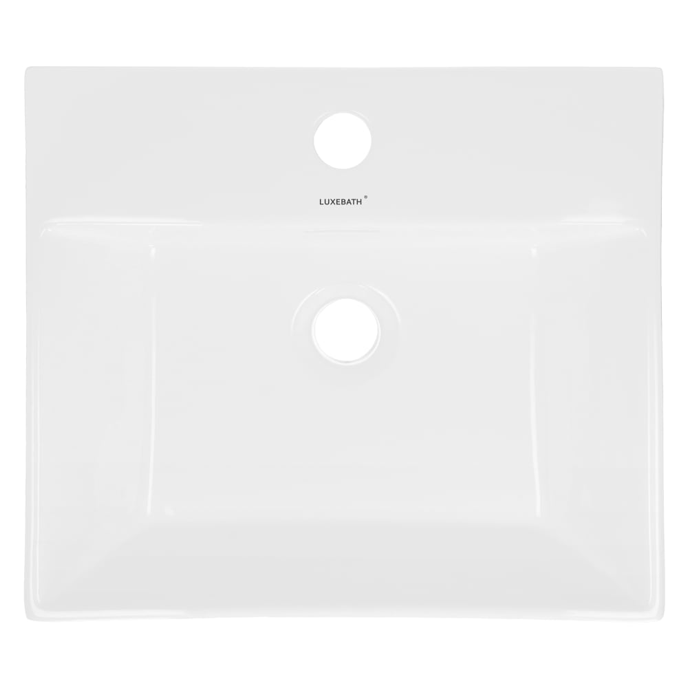 Waschbecken Waschtisch 515x360x130 mm aus Keramik Eckig Weiß -