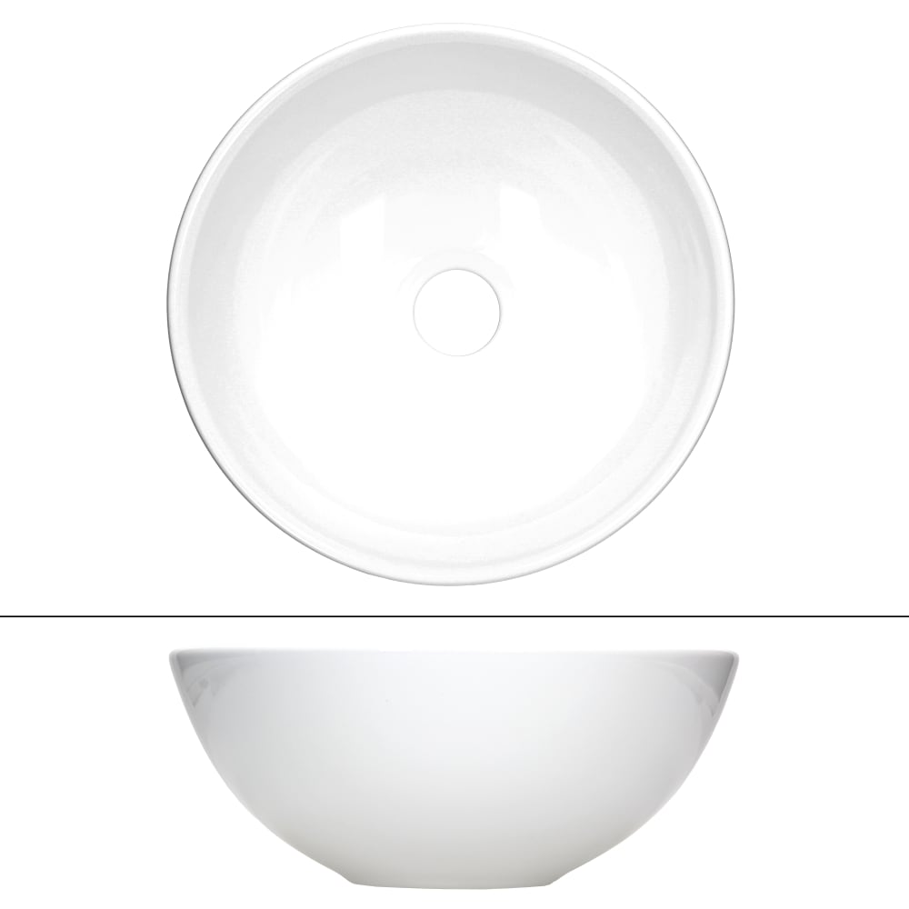 Waschbecken Keramik mit Ablaufgarnitur Waschtisch Ø 280x116 mm -