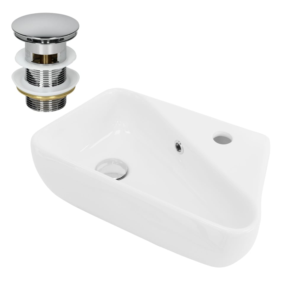 ML-Design Keramik Waschbecken Handwaschbecken mit Ablaufgarnitur Weiß Keramik