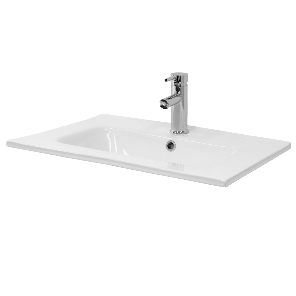 ML-Design Waschbecken aus Keramik Weiß 61x16,5x46 cm Eckig Weiß Keramik