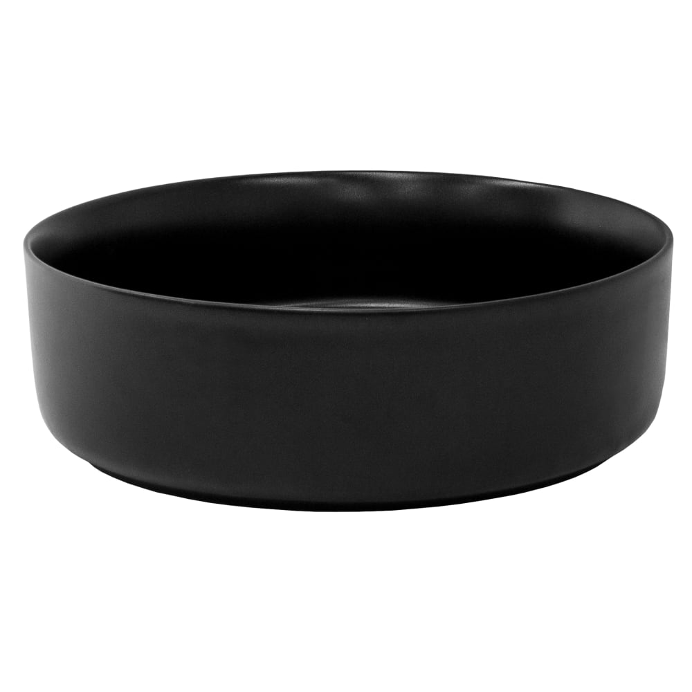 ECD Germany Waschbecken aus Keramik in Schwarz matt Ø 360 x 120 mm, Runde Schwarz Keramik