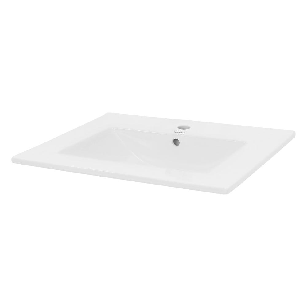 ECD Germany Keramik Waschbecken Waschtisch Waschschale 610mmx465mmx175mm Weiß Keramik