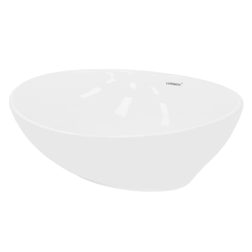 ECD Germany Waschbecken Waschtisch ca. 410 x 330 x 142 mm aus Keramik Weiß Weiß Keramik