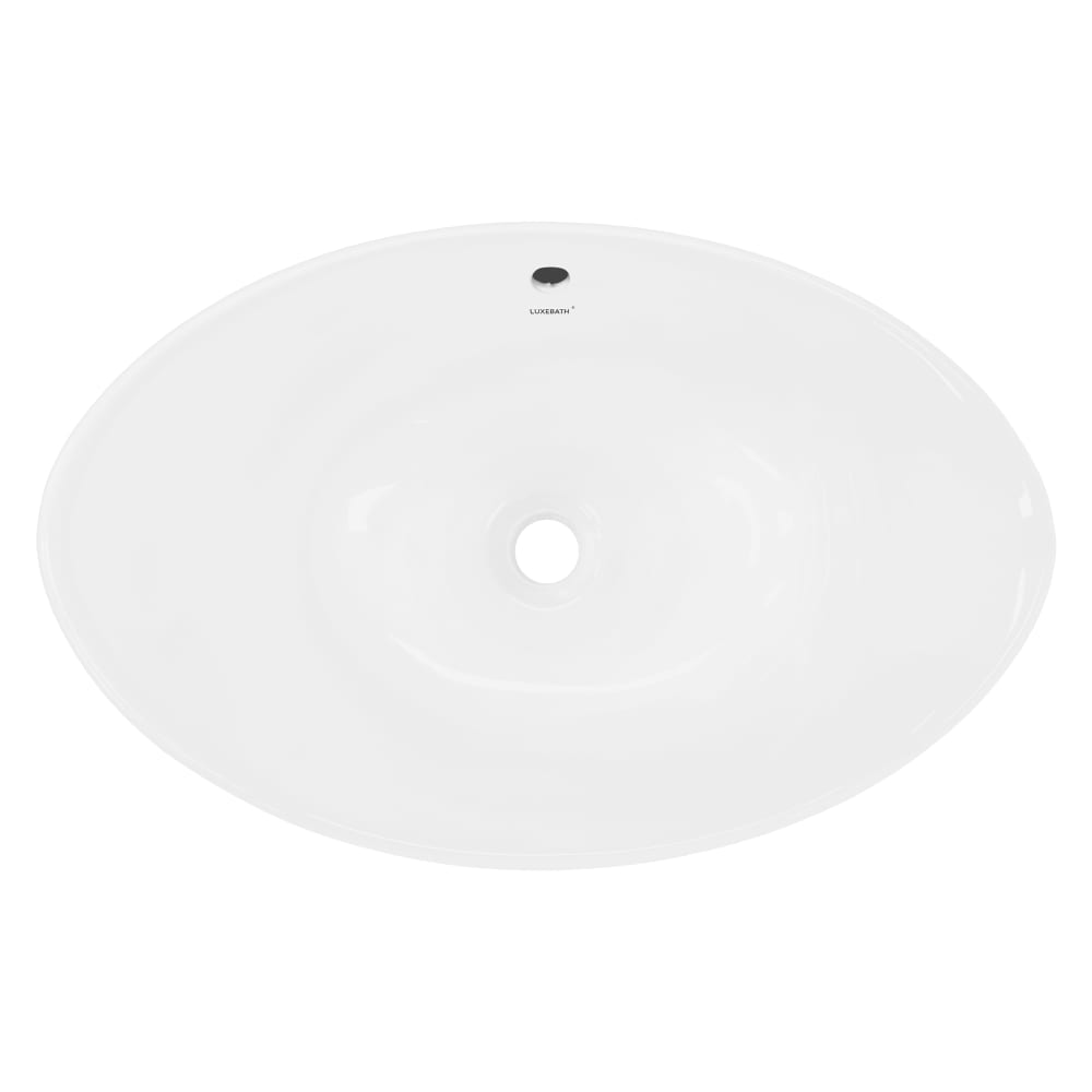 Waschbecken Waschtisch 590x390x200 mm Weiß aus Keramik Oval -