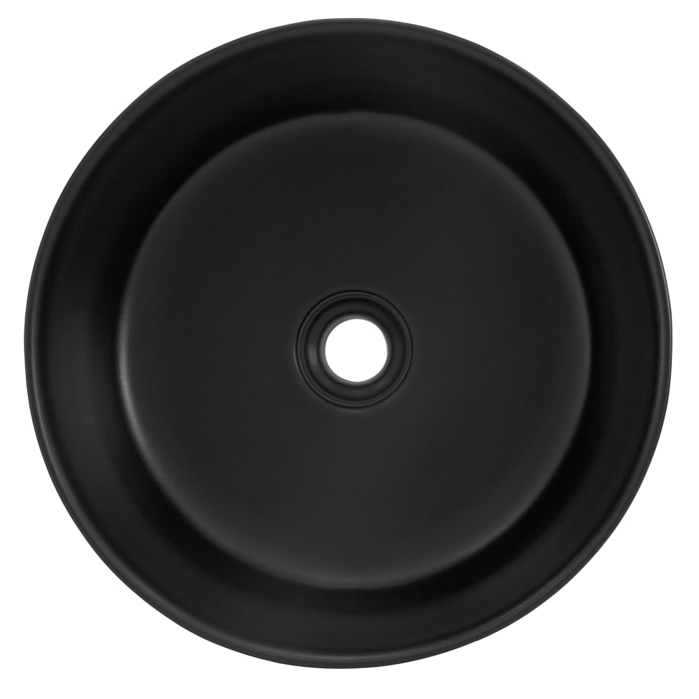 Waschbecken aus Keramik in Schwarz matt Ø 41 x 18 cm Rund -