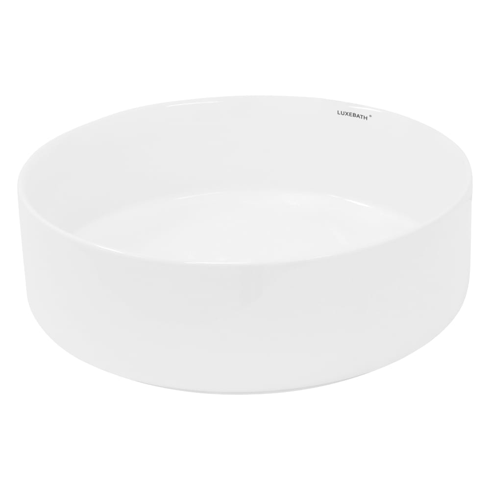 ECD Germany Design Waschbecken Waschtisch Ø 355 x 120 mm aus Keramik Rund Weiß Keramik