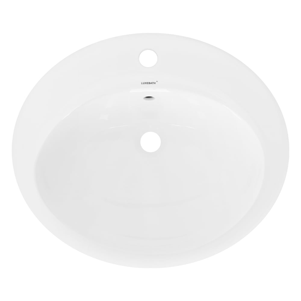 Waschbecken aus Keramik Weiß glänzend 57x19,5x48,5cm Oval -