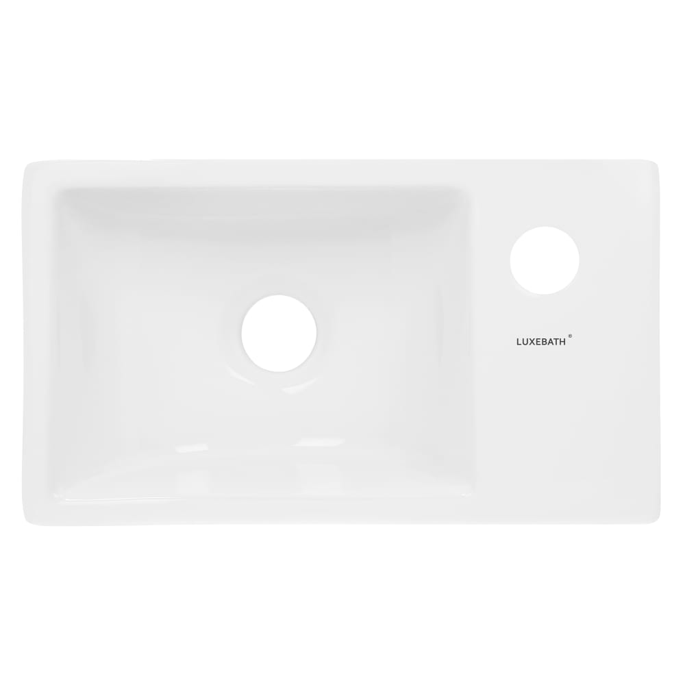 Waschbecken Waschtisch aus Keramik in Weiß 350x205x125 mm Eckig -