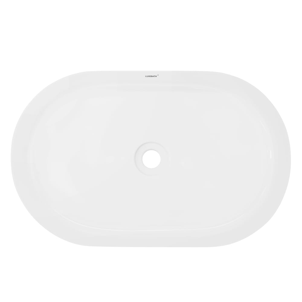 Waschbecken Waschtisch 605x380x125 mm aus Keramik Oval Weiß -