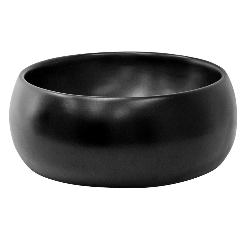 ECD Germany Waschbecken aus Keramik in Schwarz matt Ø 400 x 155 mm, Runde Schwarz Keramik