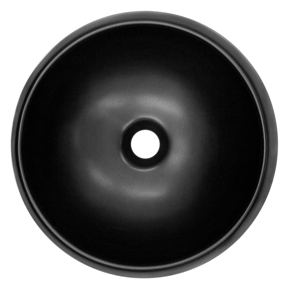 Waschbecken aus Keramik in Schwarz matt Ø 400 x 155 mm, Runde -