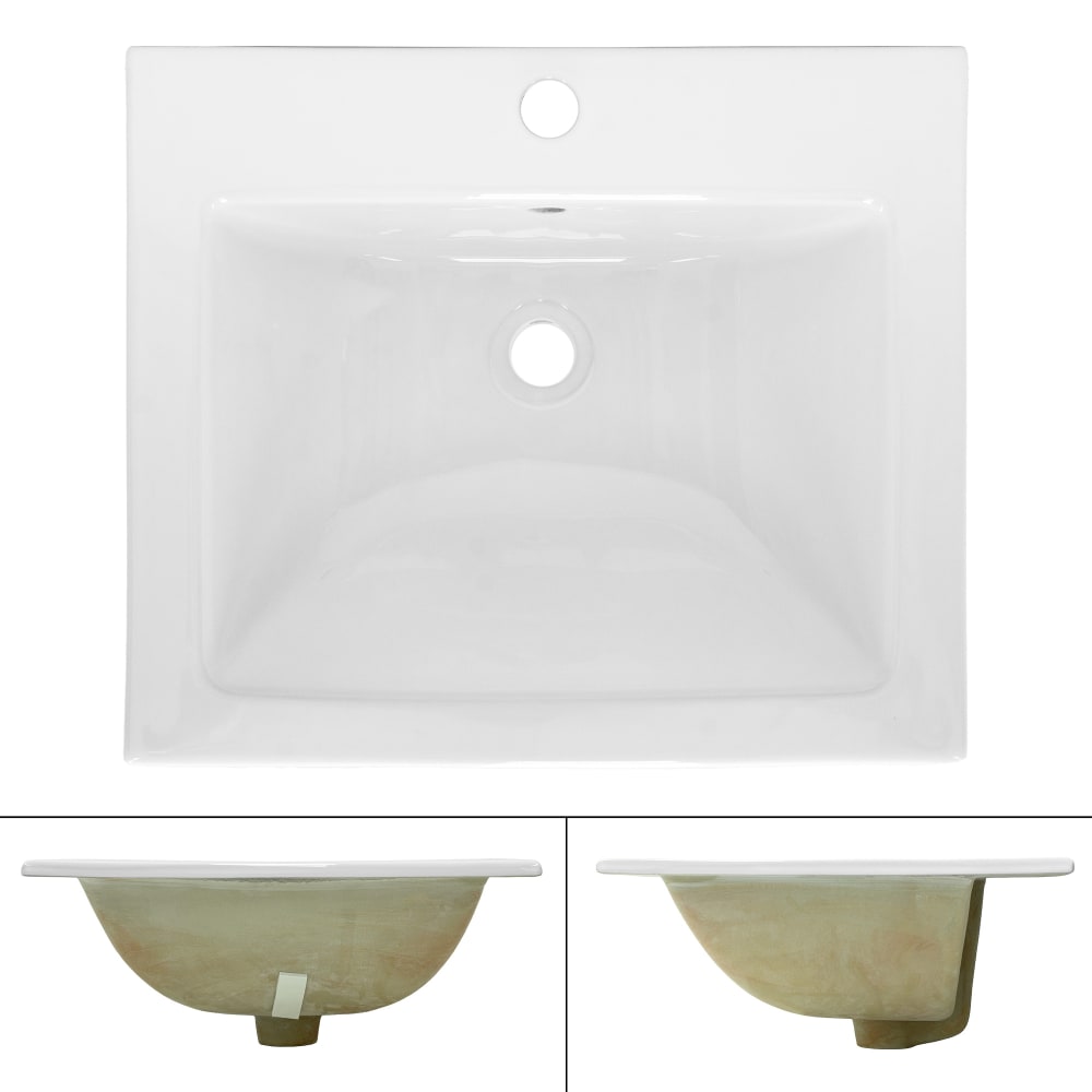 Waschbecken Keramik mit Ablaufgarnitur Waschtisch 450 mmx225 mm -