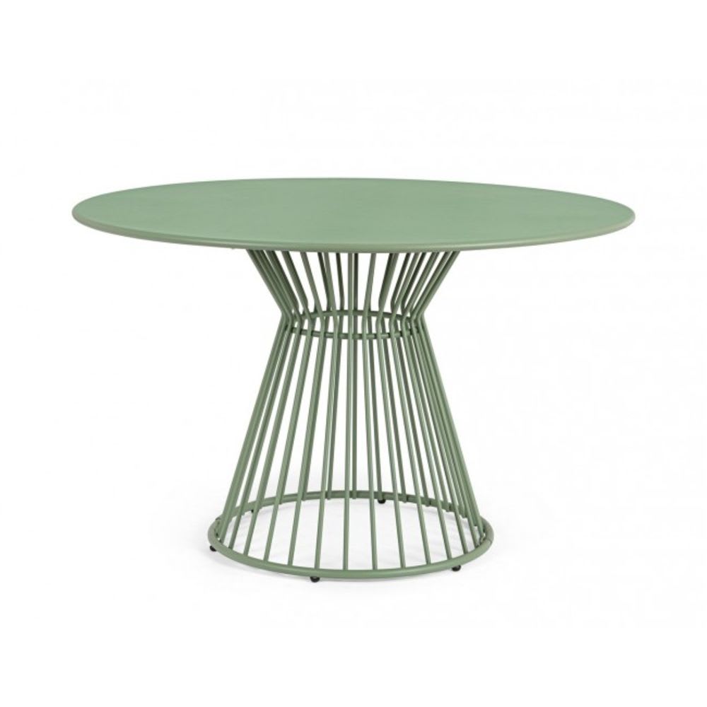 Table ronde en acier vert Ø 120 cm