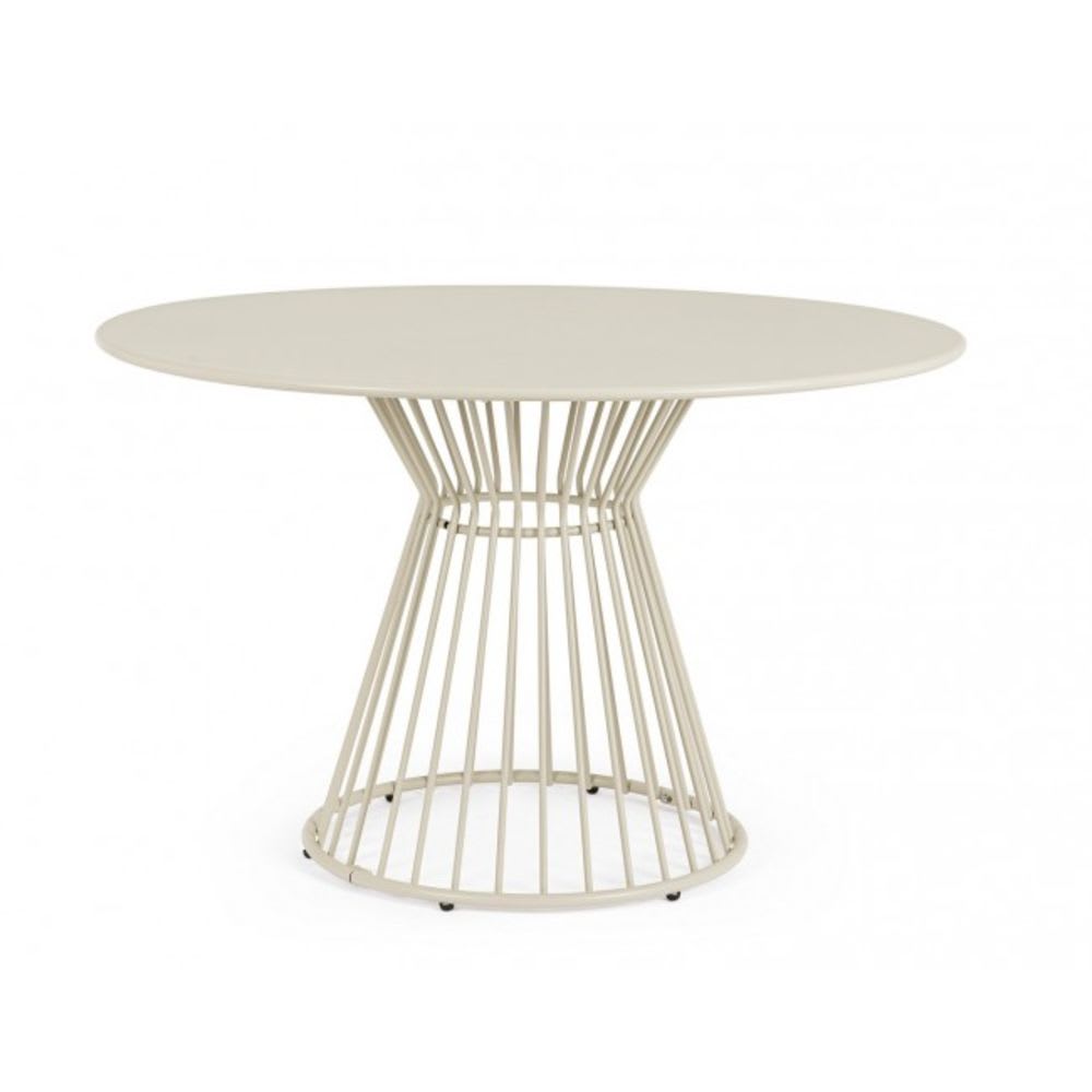 Table ronde en acier beige Ø 120 cm