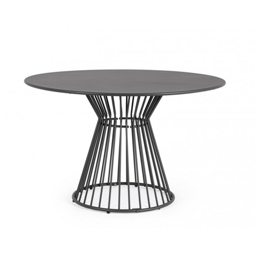 Table ronde en acier anthracite Ø 120 cm