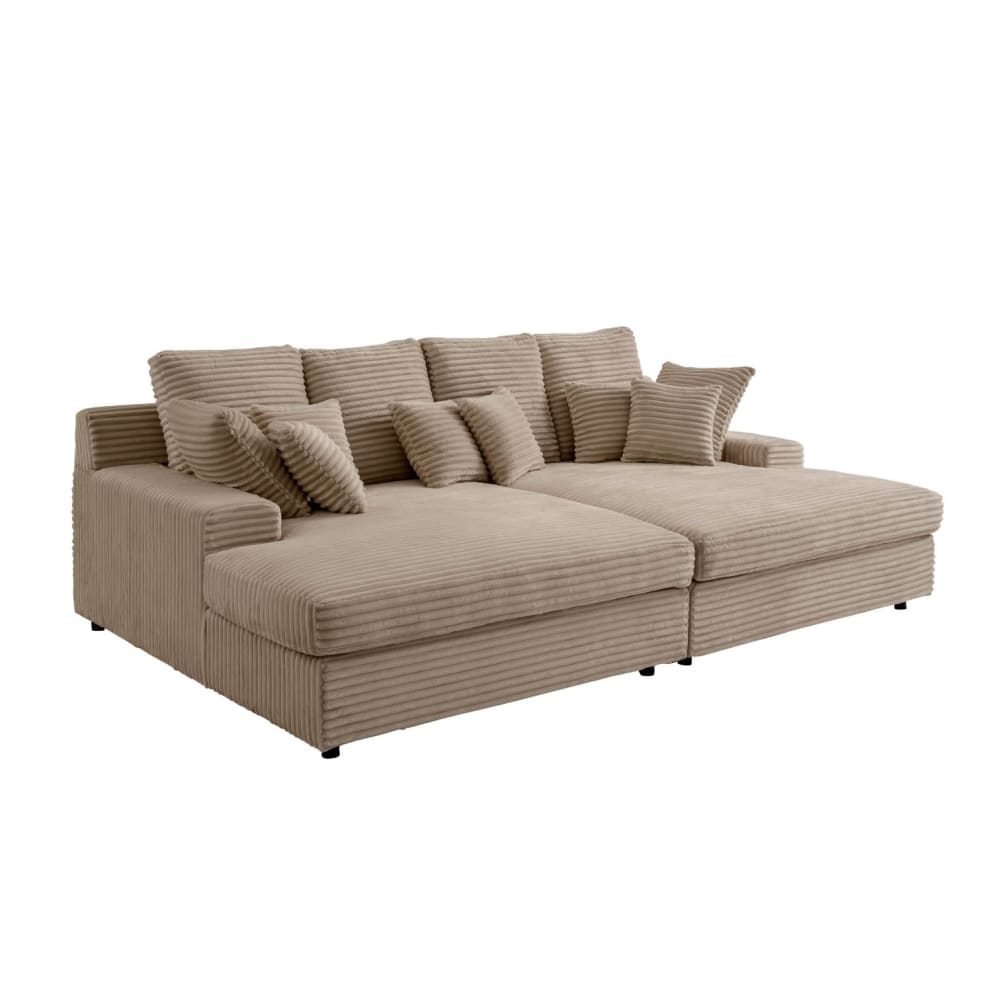 Canapé droit 4 places - taupe