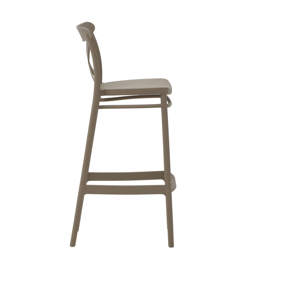 Lot de 4 tabourets en polypropylène gris tourterelle