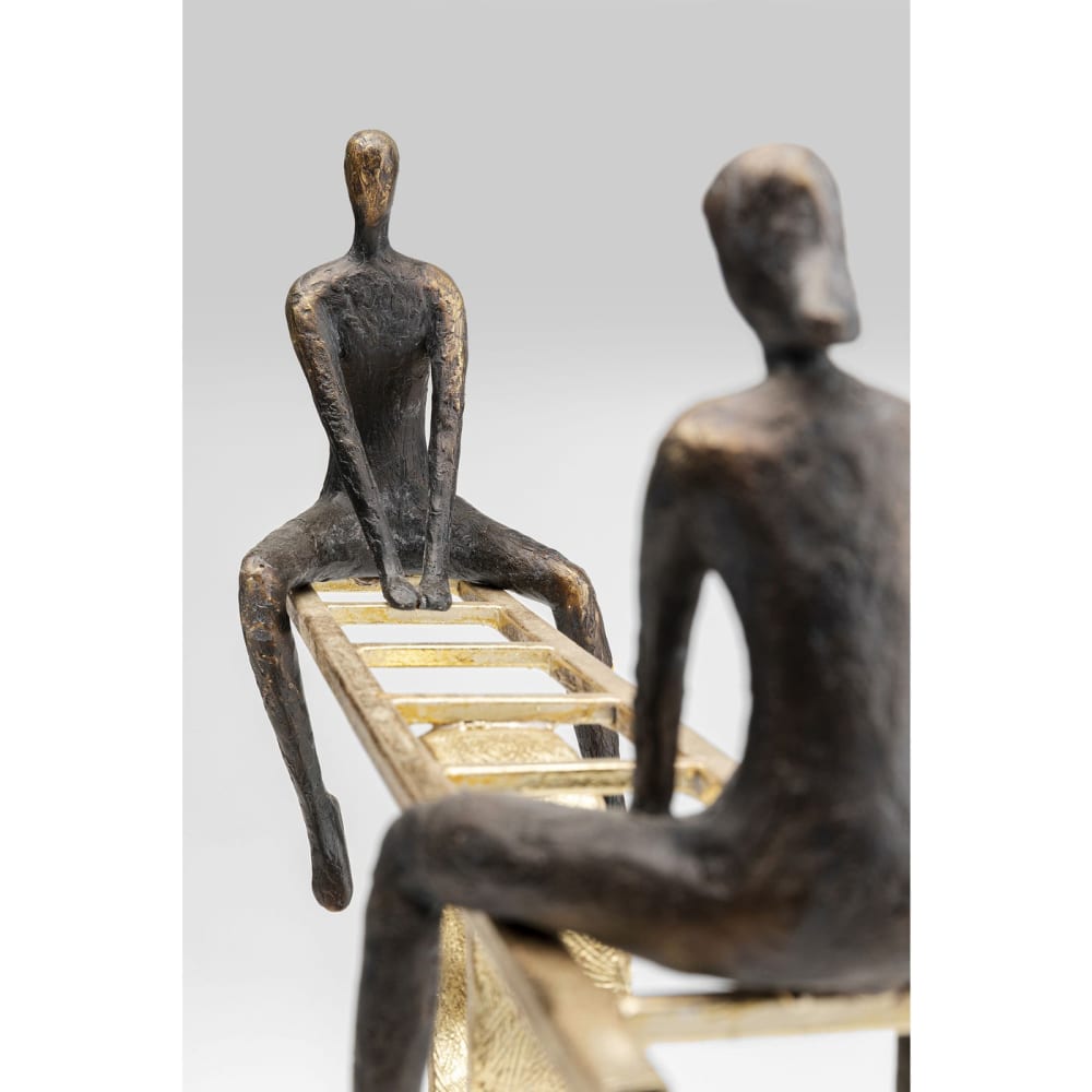 Deko-Objekt Pärchen auf Wippe aus Polyresin, gold, H41cm -