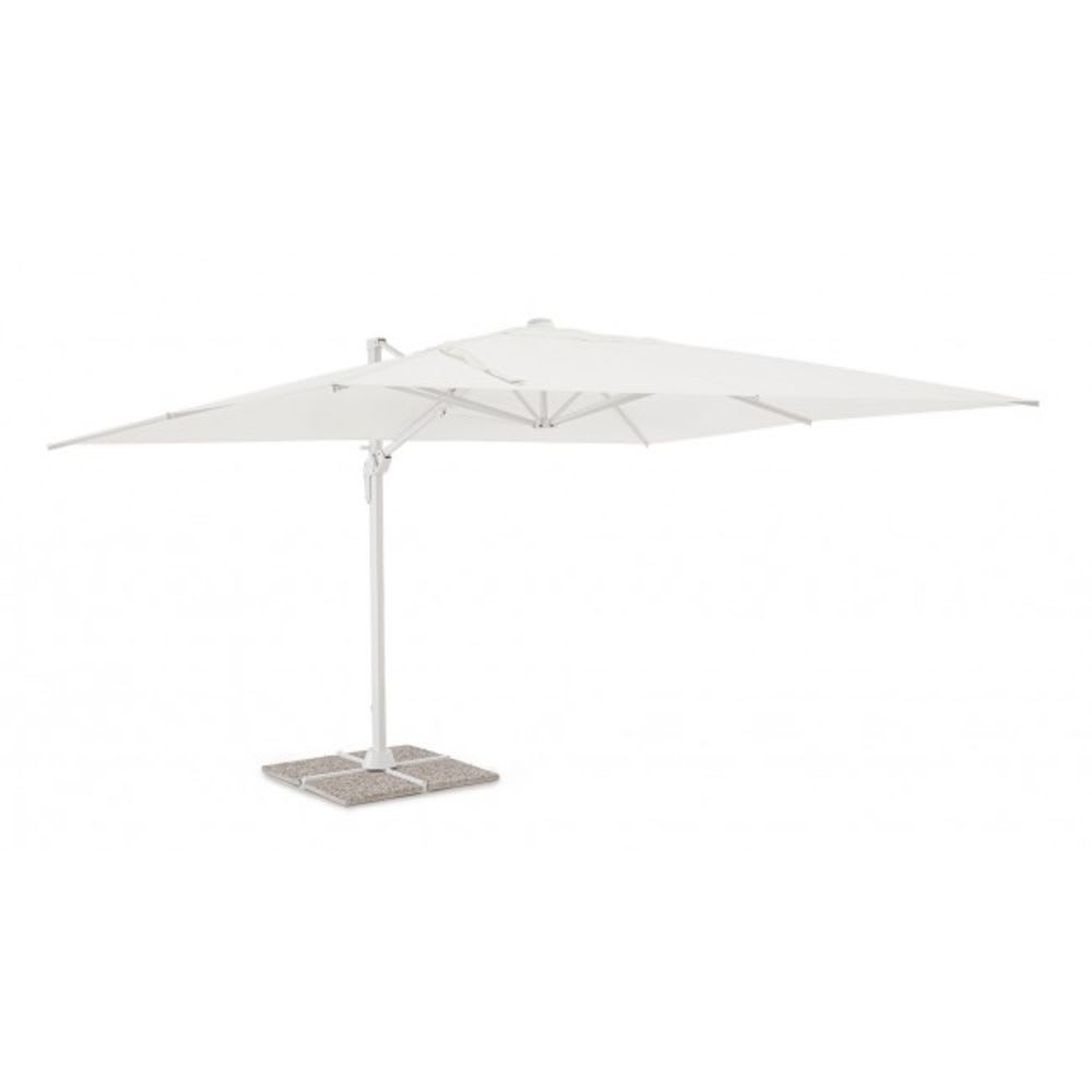Parasol avec mât en aluminium et toile blanche 3x4
