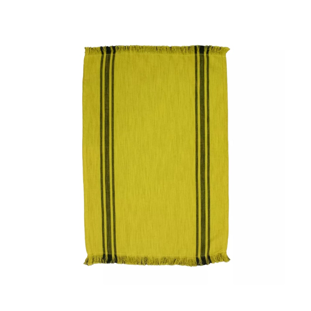 Torchon lavé lin & coton jaune 50x70 cm