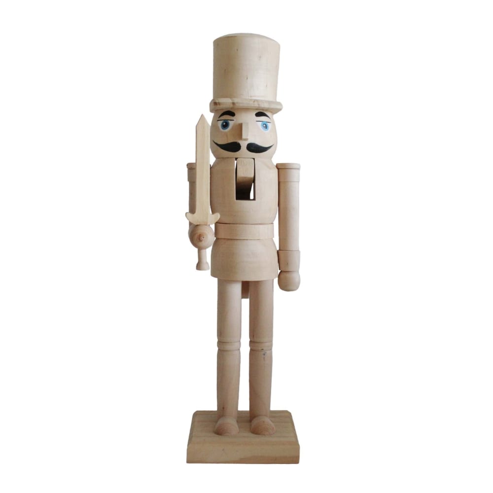 Mobili Rebecca Dekorative Nussknacker-Figur aus Holz, H 38 cm, weiß und braun - Holz Festliche Dekoration