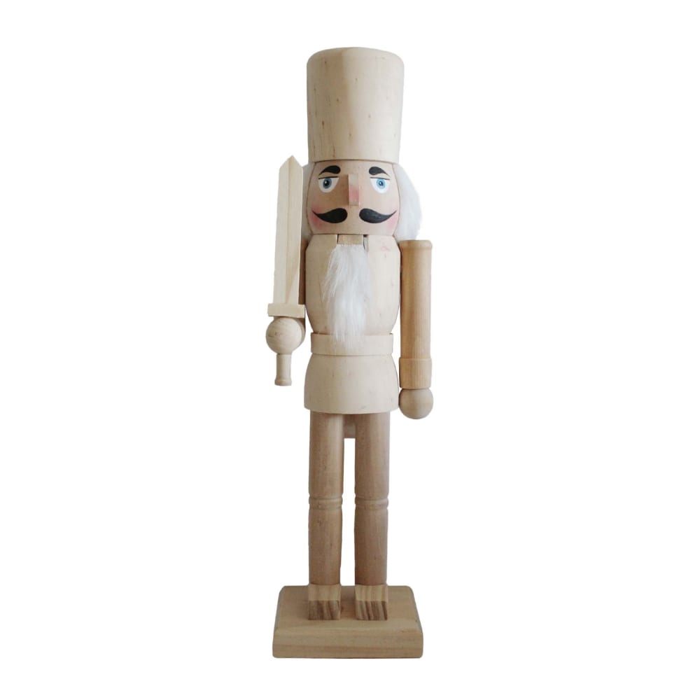 Statuette décorative casse-noisette en bois blanc et marron, H 35 cm Statuette décorative casse-noisette en bois blanc et marron, H 35 cm