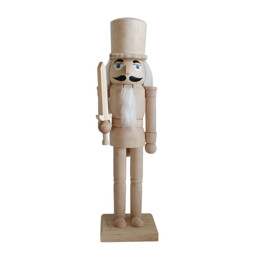 Statuette décorative casse-noisette en bois blanc et marron, H 25 cm Statuette décorative casse-noisette en bois blanc et marron, H 25 cm