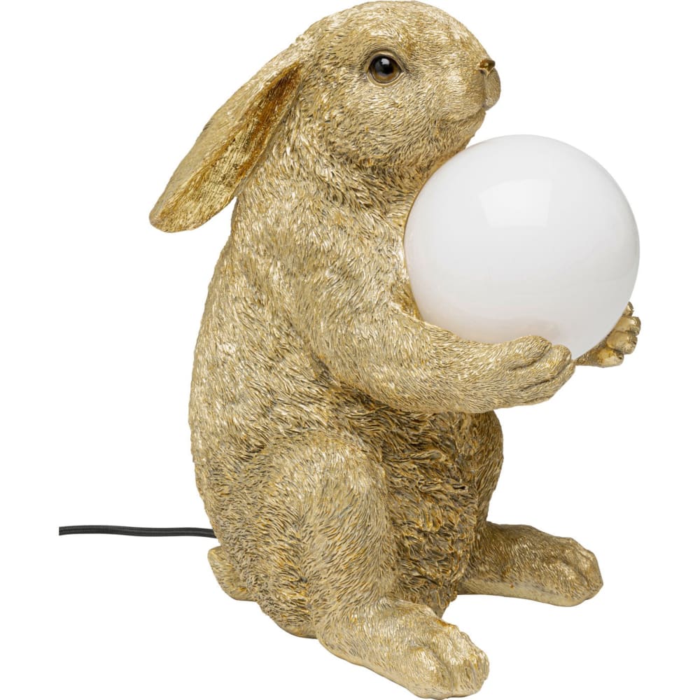 Kare Design Tischleuchte Hase aus Glas und Polyresin, gold, H34cm style modern - Harz