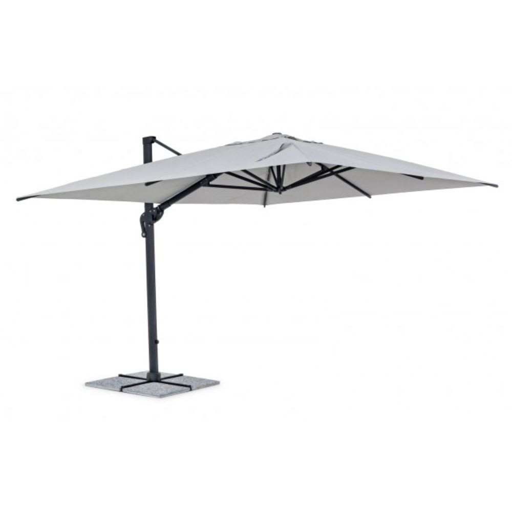 Grand parasol avec bras en aluminium anthracite et toile 3x4