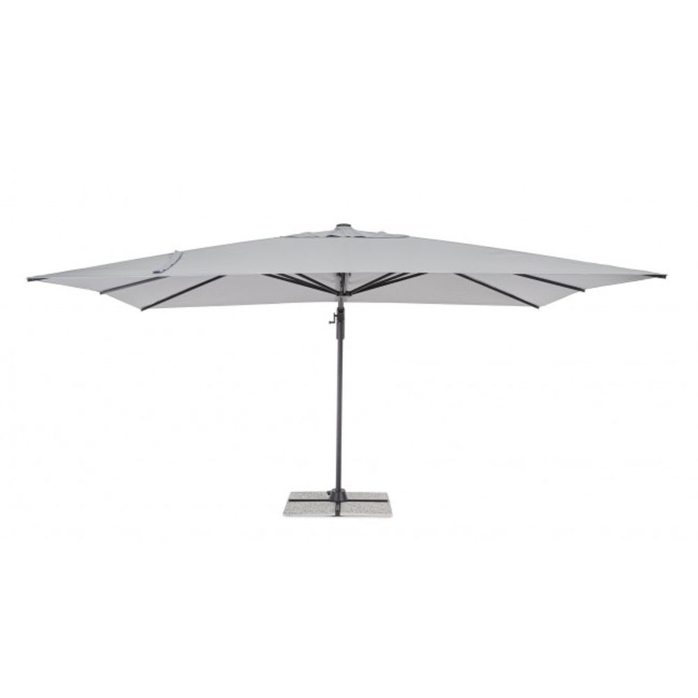 Parasol suspendu en aluminium avec mât en aluminium, toile grise 3x4