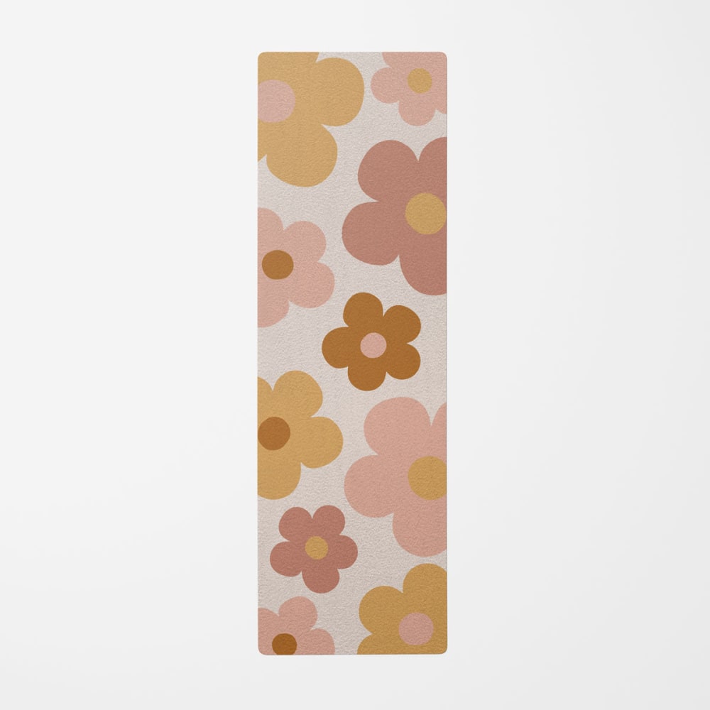 Decochic Yogamatte Groovy Gänseblümchen bunt 62x184 cm Mehrfarbig Pes - Polyester