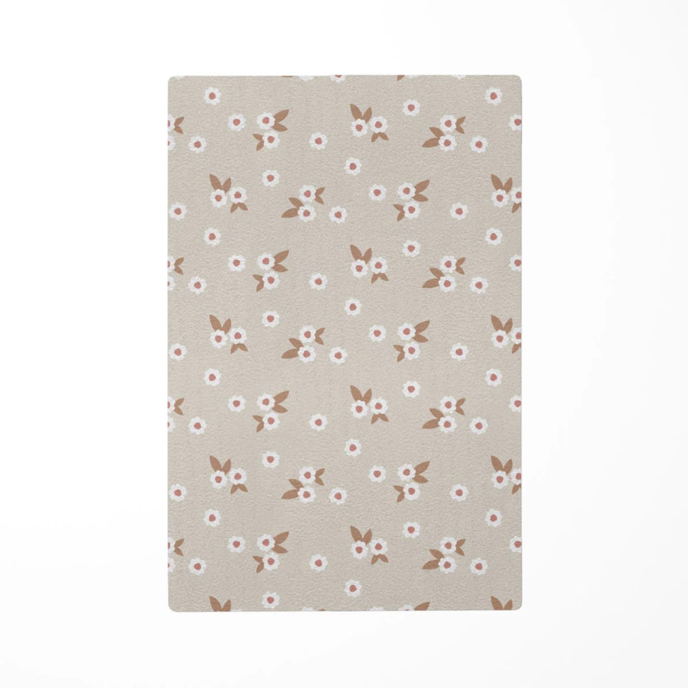 Decochic Kinderteppiche mit Blumenmuster beige 85x130 cm Öko-Tex Zertifikat Pes - Polyester Kinder