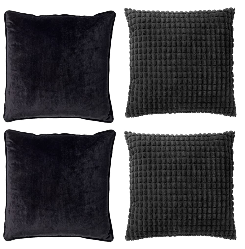 Ensemble 4 coussins - noir