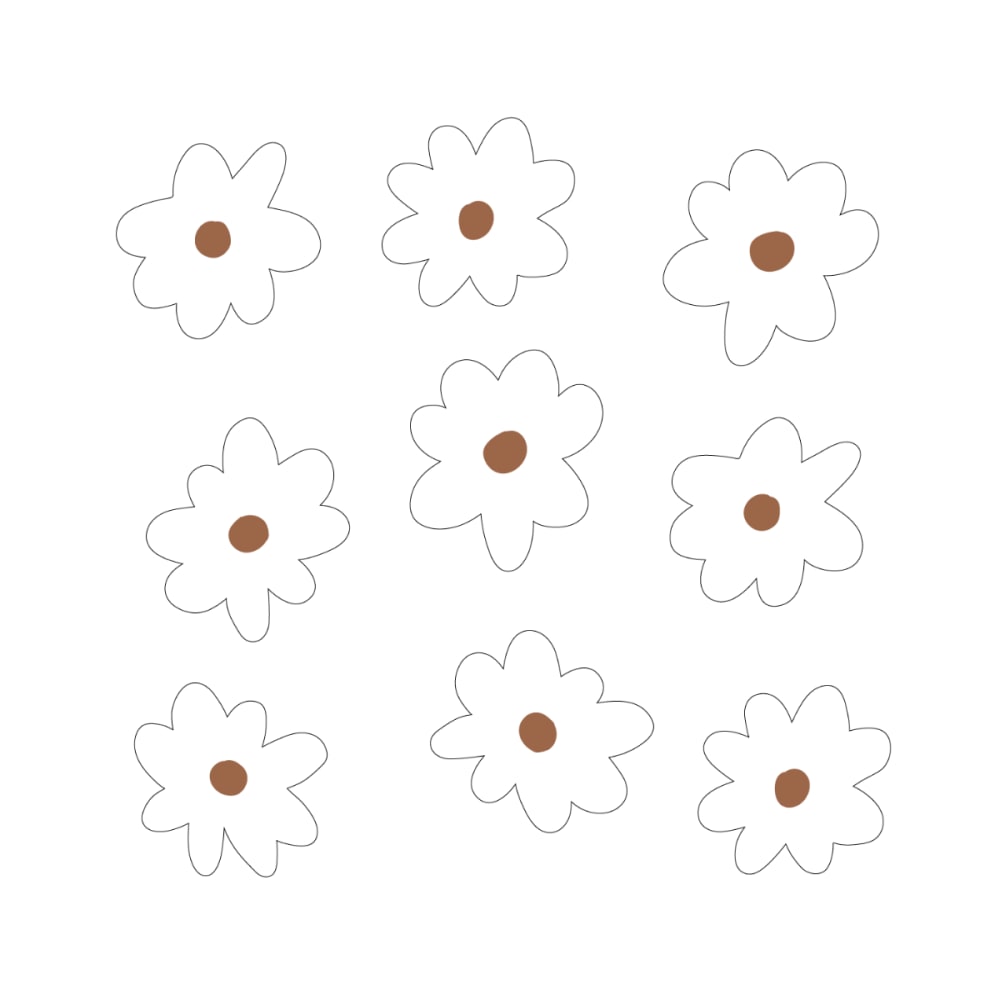 Stickers muraux en vinyle marguerites blanches