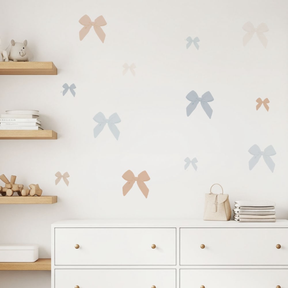Decochic Vinylaufkleber Schleifen blau Pva - Polyvinylacetat Kinder