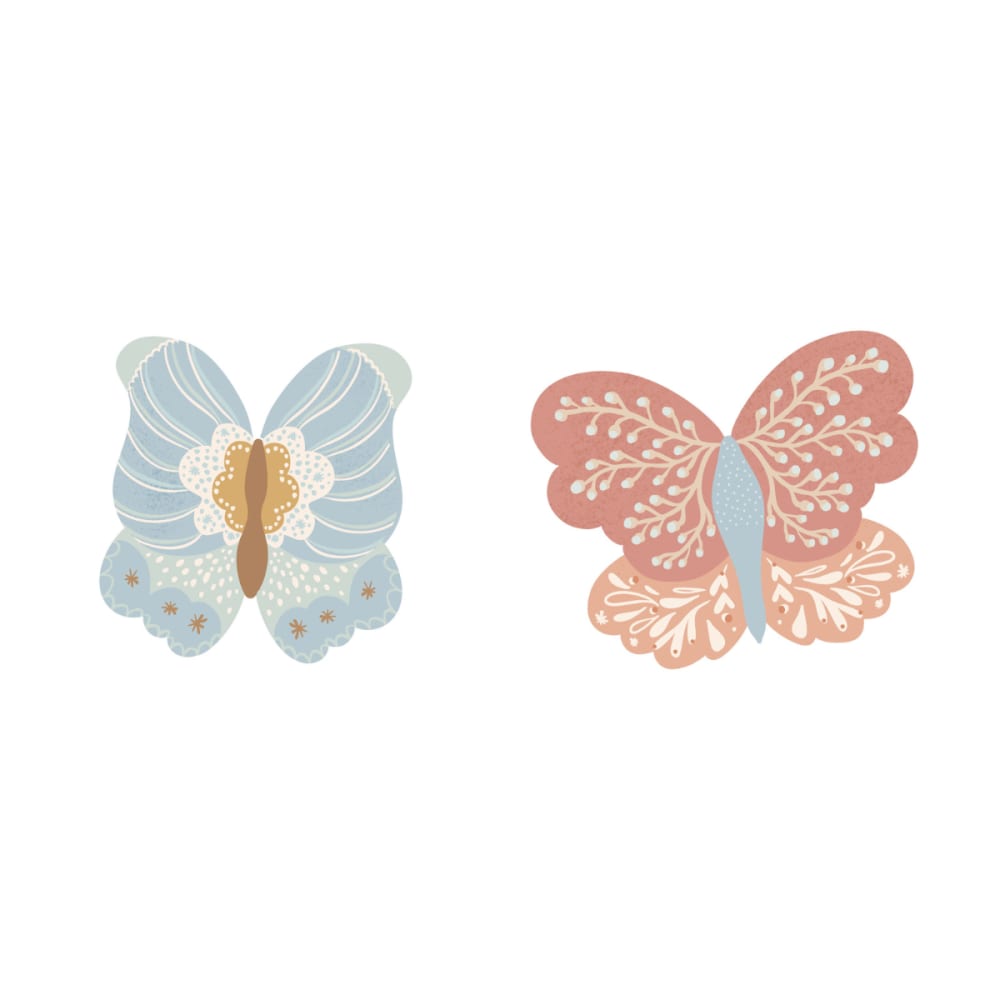 Decochic XL Vinyl-Sticker Schmetterlinge Blau und Rose MEHRFARBIG PVA - POLYVINYLACETAT Kinder