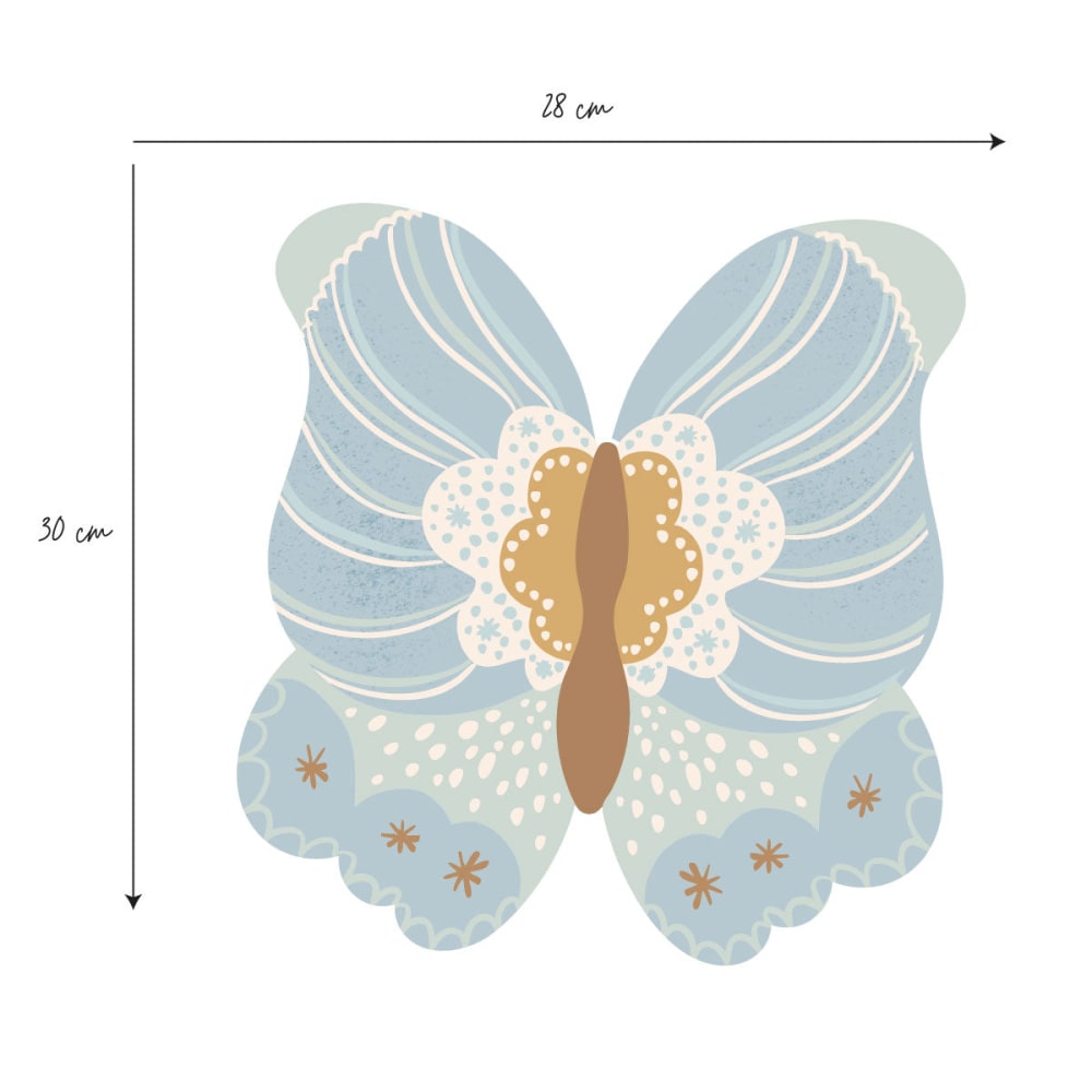 XL Vinyl-Sticker Schmetterlinge Blau und Rose - Maisons Du Monde