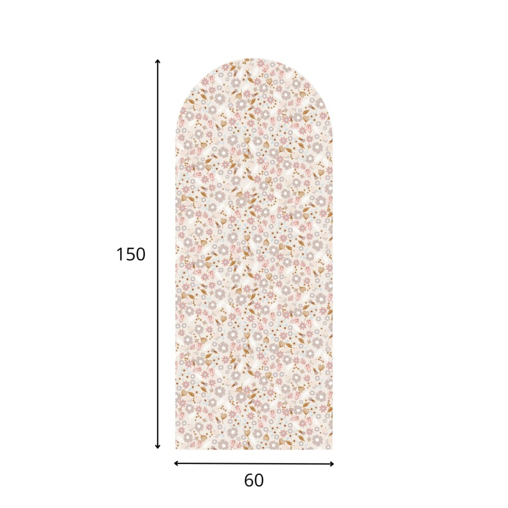 Vinylboiserie-Sticker Bogen Blumen creme 60x150 cm - Maisons Du