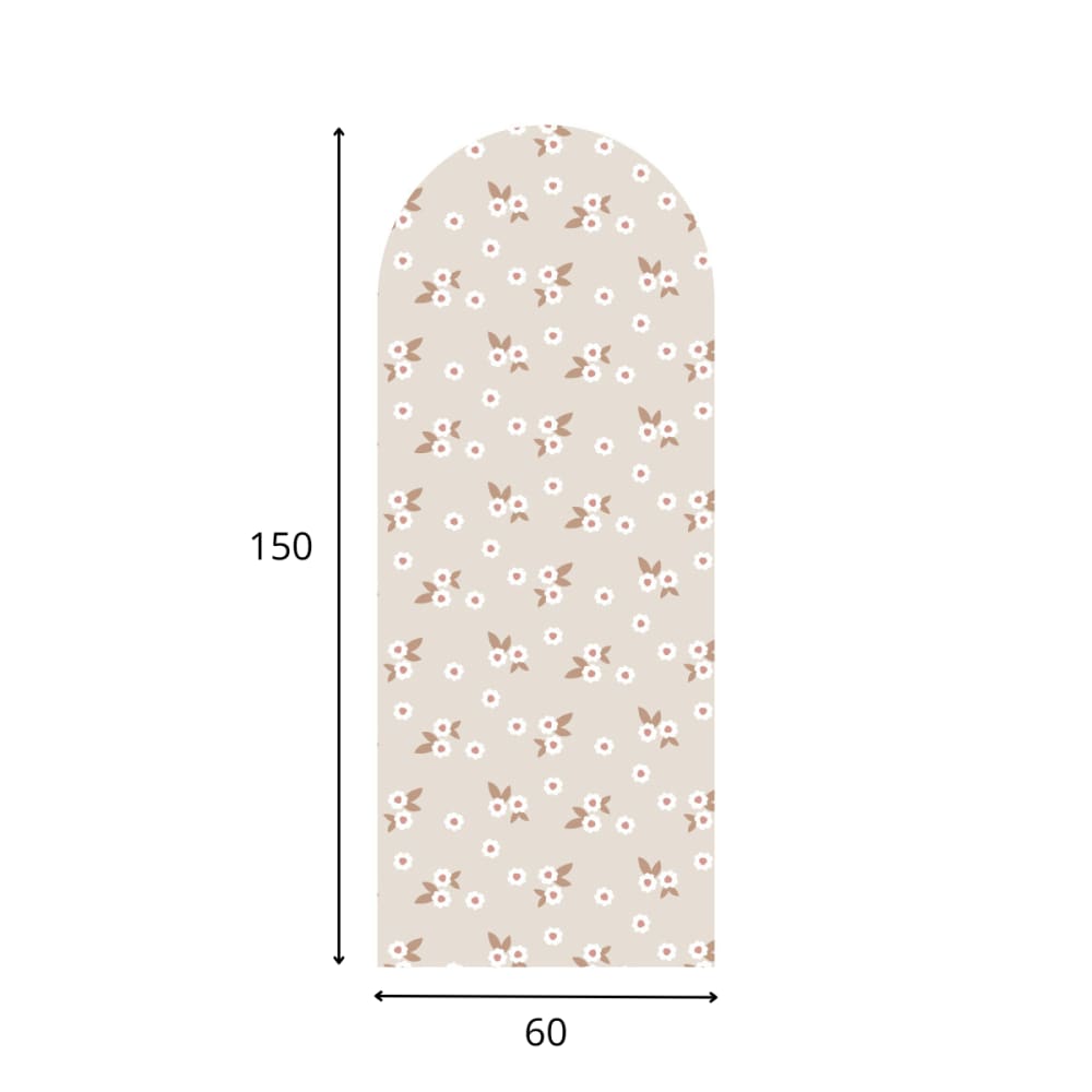 Vinylboiserie-Sticker Bogen floral beige 60x150 cm - Maisons Du